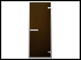 Дверь для паровой комнаты Steam Bronze Matted 8х20 (короб - алюминий, стекло - матовое, с порогом)