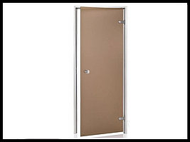 Дверь для паровой комнаты Andres Au Bronze Matted 7х19 (короб - алюминий, стекло - бронза матовое, без порога)