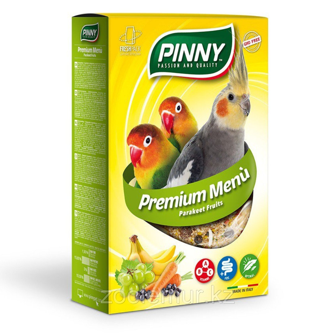 PINNY PM Мягкий витаминный корм для средних попугаев с фруктами, 800 гр