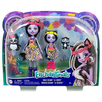 Куклы Enchantimals "Сестрички с питомцем Сейдж и Сабелла Скунси " , Mattel HCF82