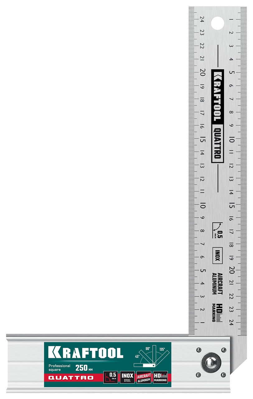 Складной столярный угольник QUATTRO, Kraftool 250 мм, 4 положения (3444)