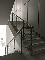 Перила со стеклом для лестниц с поручнем из нержавеющей стали