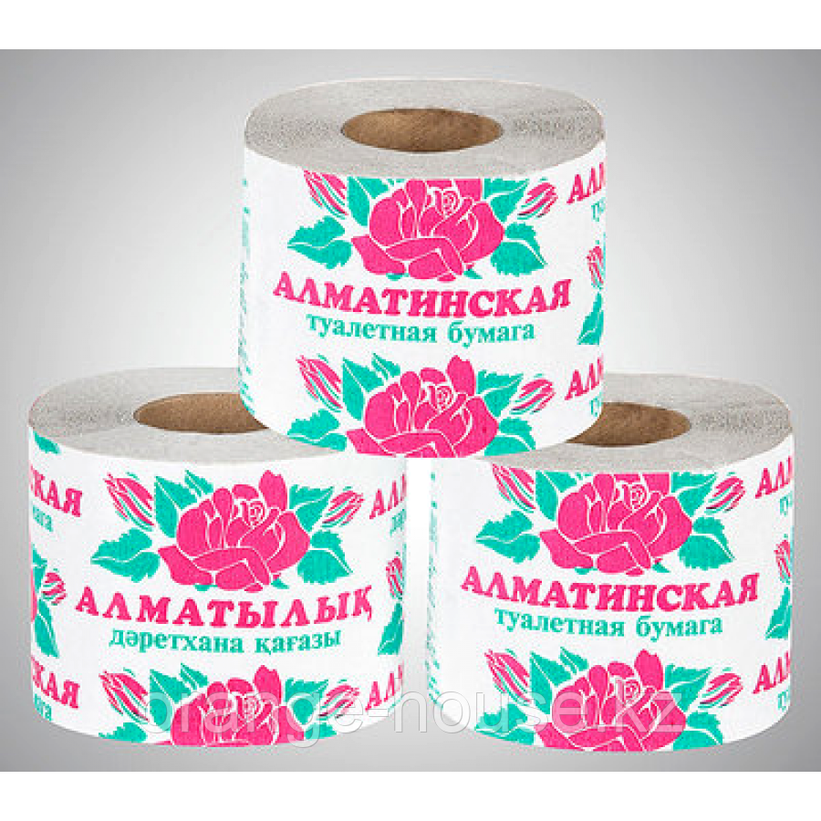 Бумага туалетная Карина "Алматинская", 1-слойная, натуральная, 10 рул/упак