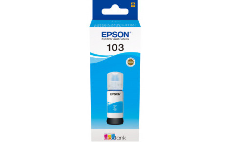 Epson C13T00S24A Контейнер с голубыми чернилами 103 EcoTank Cyan ink bottle - фото 1 - id-p106474151