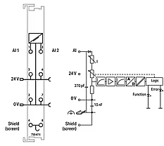 2-канальный аналоговый вход; 4…20 мА; односторонний; 16 бит WAGO 750-474, фото 2
