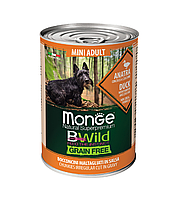 Monge BWild Grain Free Mini Adult беззерновые кусочки для собак мелких пород утка/тыква/цукини ,400гр