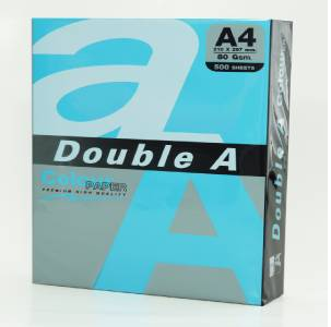 Бумага цветная DoubleA, ярко-голубой, А4, 80 г/м2, 100 листов Deep Blue, фото 2