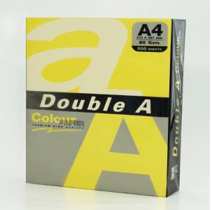 Бумага цветная DoubleA, ярко-желтый, А4, 80 г/м2 100 листов Lemon