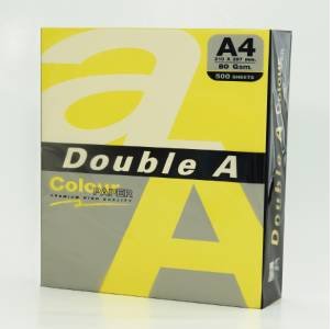 Бумага цветная DoubleA, ярко-желтый, А4, 80 г/м2 100 листов Lemon, фото 2