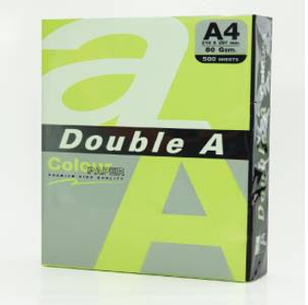 Бумага цветная DoubleA, неоновый-зеленый А4, 75 г/м2, 100 листов Neon Green