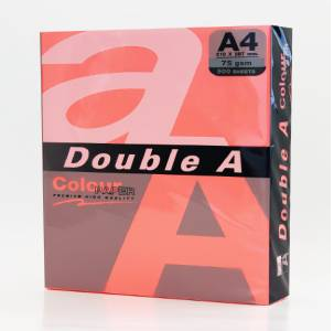 Бумага цветная DoubleA, неоновый-персик А4, 75 г/м2, 100 листов Neon Punch - фото 1 - id-p106474312