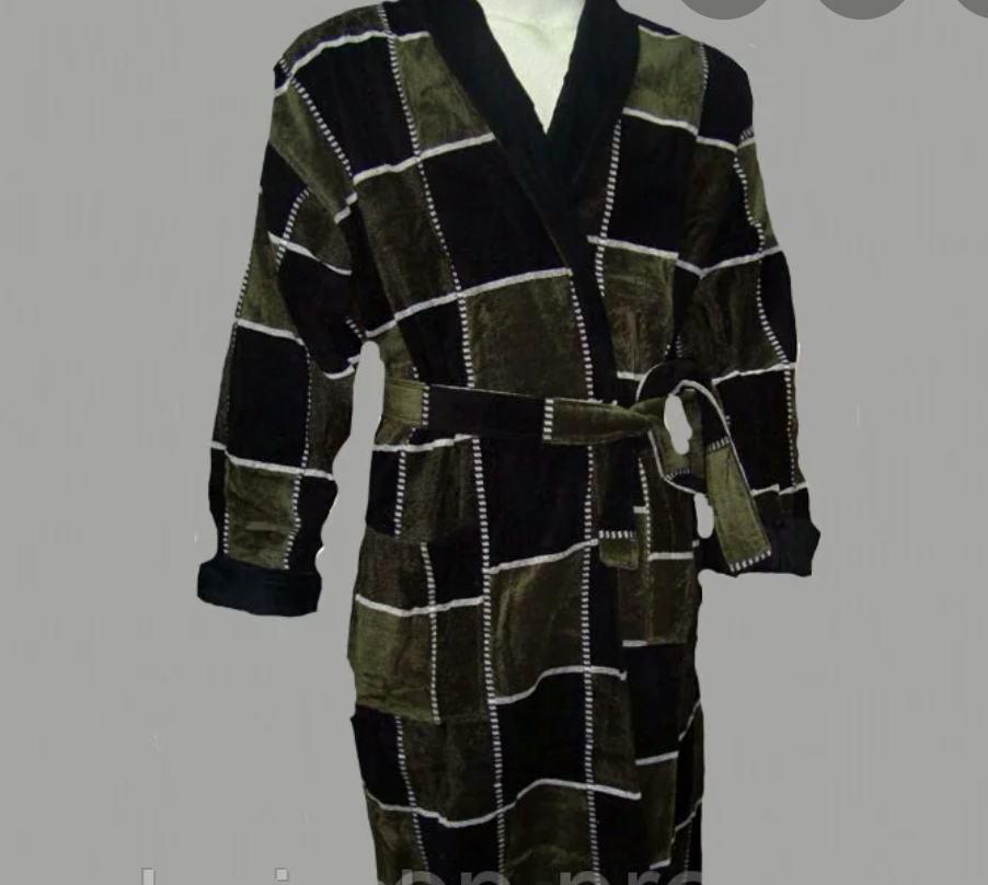 Мужской велюровый халат, махровый, воротник кимоно, капюшон - фото 5 - id-p106474495