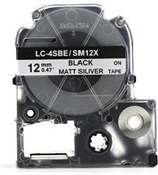 Картридж LC-4SBE для Epson LabelWorks LW-300, LW-400 (лента 12mmx8m ,черный на серебристом (матовый)