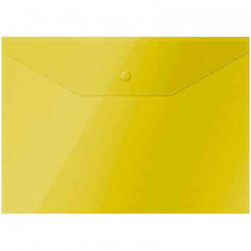 Папка-конверт на кнопке OfficeSpace, А4, 150 мкм, желтая
