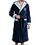 Мужской велюровый халат, махровый, воротник кимоно, капюшон, с запахом, фото 5