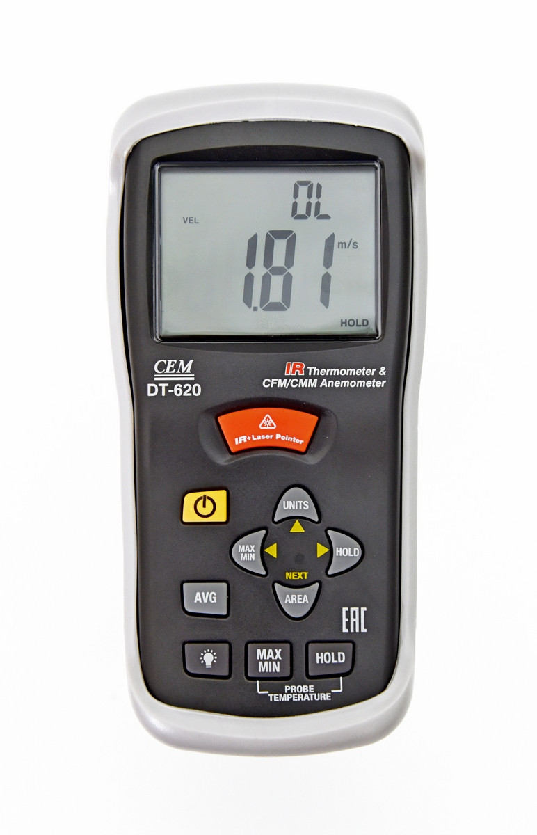 DT-620 Измеритель скорости и потока воздуха, пирометр