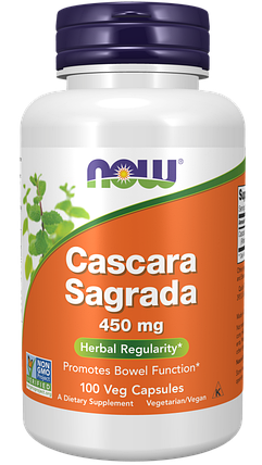 Cascara Sagrada 450 mg, 100 veg.caps, NOW, фото 1