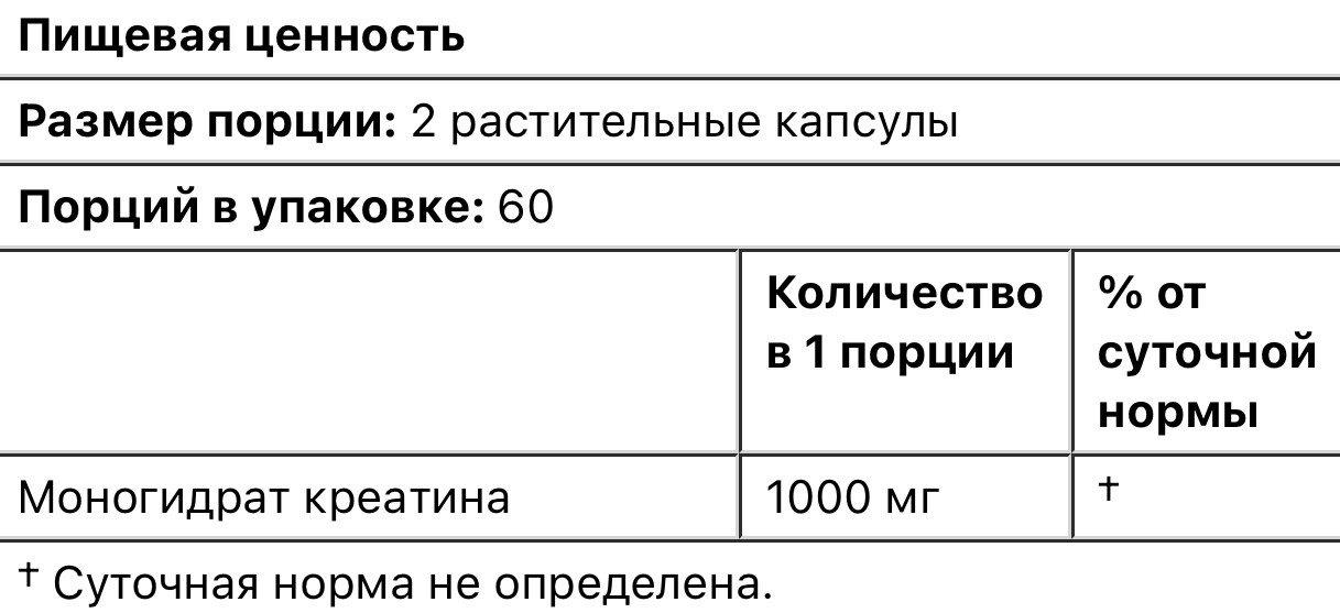 Evl nutrition creatine 1000, креатин, 500 мг, 120 растительных капсул - фото 3 - id-p106480902