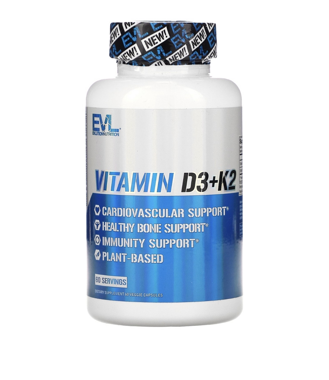 Evl nutrition витамины D3 и К2, 60 вегетарианских капсул - фото 1 - id-p106480994