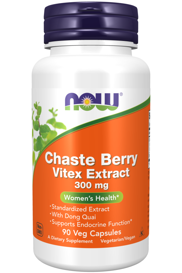 БАД Chaste Berry Vitex Extract 300 mg, 90 veg caps, NOW - фото 1 - id-p106035198