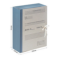 Папка архивная OfficeSpace, переплетный картон/бумвинил, с 4 завязками, ширина корешка 150мм, фото 3