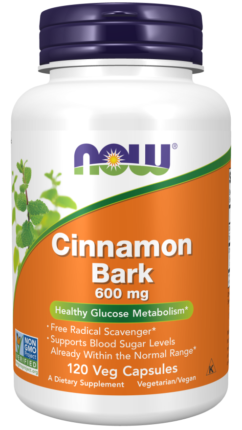 БАД Cinnamon Bark 600 mg, 120 veg.caps, NOW - фото 1 - id-p106035444