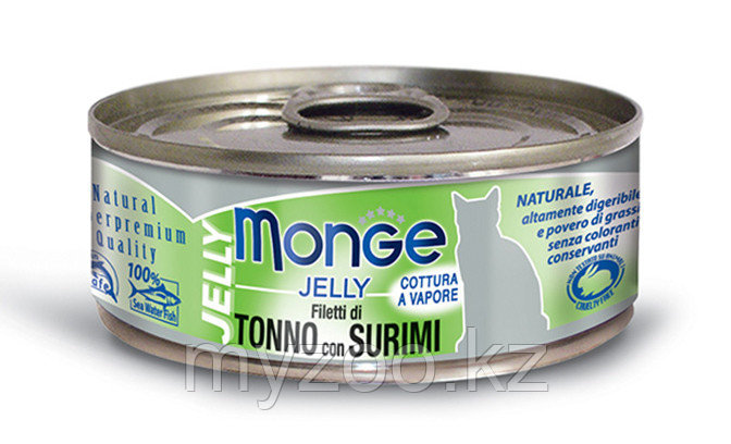Monge Jelly консервы для кошек желтоперый тунец с сурими в желе, 80гр - фото 1 - id-p106487713