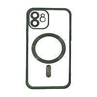 Защитный гелевый чехол для iPhone 12(6.1) Anyland MagSafe с алюминиевыми вставками, Green