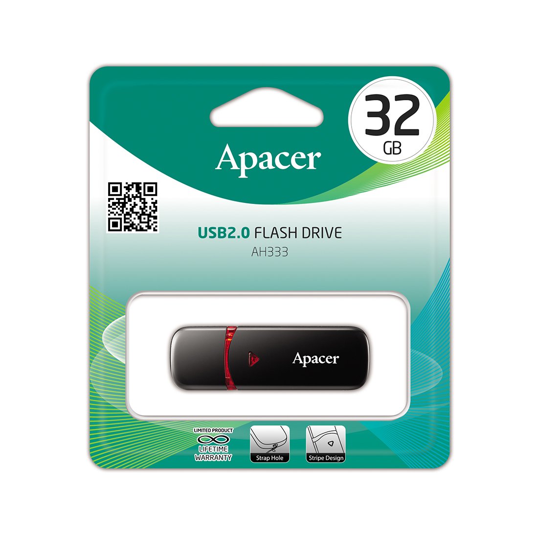 USB-накопитель Apacer AH333 32GB Чёрный - фото 3 - id-p106489246