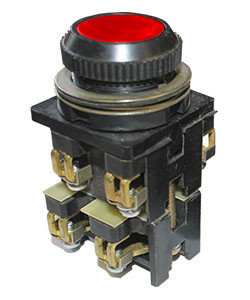ВК30-10-11110-40 У2, красный, 1з+1р, цилиндр, IP40, 10А. 660В, выключатель кнопочный  (ЭТ), фото 2
