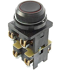 КЕ-012 У3 исп.1, черный, 4з, цилиндр, IP40, 10А, 660В, выключатель кнопочный  (ЭТ)