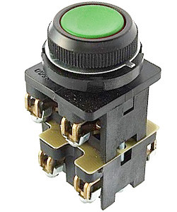 КЕ-012 У3 исп.2, зелёный, 3з+1р, цилиндр, IP40, 10А, 660В, выключатель кнопочный  (ЭТ)