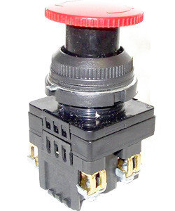 КЕ-131 У3 исп.1, красный, 2з, гриб с фиксацией, IP40, 10А, 660В, выключатель кнопочный  (ЭТ), фото 2