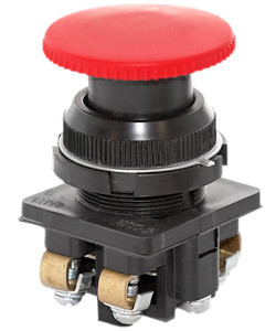 КЕ-191 У2 исп.2, красный, 1з+1р, гриб без фиксации, IP54, 10А ,660В, выключатель кнопочный  (ЭТ)