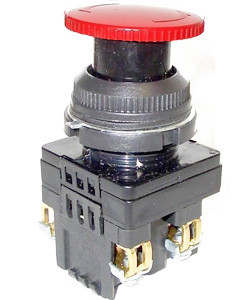 КЕ-201 У2 исп.1, красный, 2з, гриб с фиксацией, IP54, 10А, 660В, выключатель кнопочный  (ЭТ)