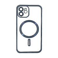 Защитный гелевый чехол для iPhone 12(6.1) Anyland MagSafe с алюминиевыми вставками, Blue