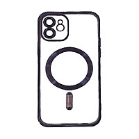 Защитный гелевый чехол для iPhone 12(6.1) Anyland MagSafe с алюминиевыми вставками, Violet