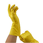 Перчатки резиновые хозяйственные OfficeClean ЛЮКС, хлопчатобумажное напыление, р.L, желтые, фото 4