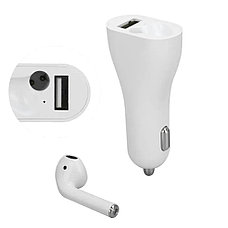 Зарядное устройство USB + беспроводная Bluetooth-гарнитура для авто (4774), фото 2