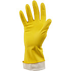 Перчатки резиновые хозяйственные OfficeClean ЛЮКС,  хб напыление, плотные, р.M, желтые, фото 5