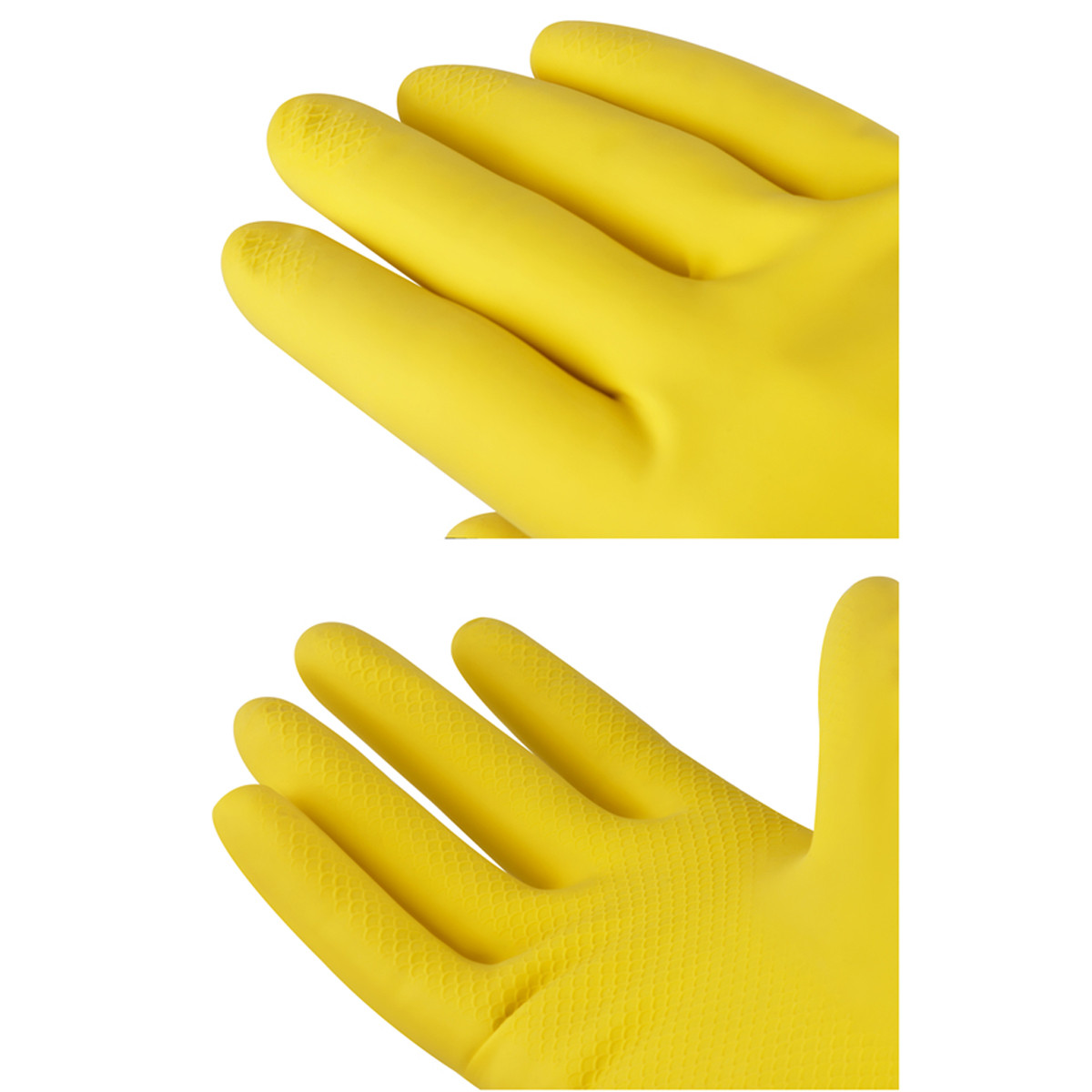 Перчатки резиновые хозяйственные OfficeClean ЛЮКС, хб напыление, плотные, р.M, желтые - фото 4 - id-p106491963