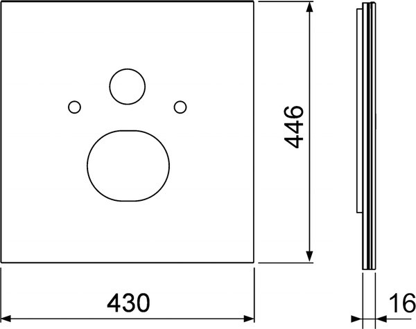 Стеклянная панель TECElux для установки унитазов-биде (Duravit и т. п.), нижняя, стекло белое - фото 2 - id-p106495509