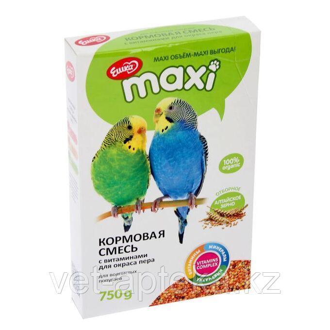 Кормовая смесь Ешка Maxi с витаминами для окраса перья для волнистых попугаев 750 г