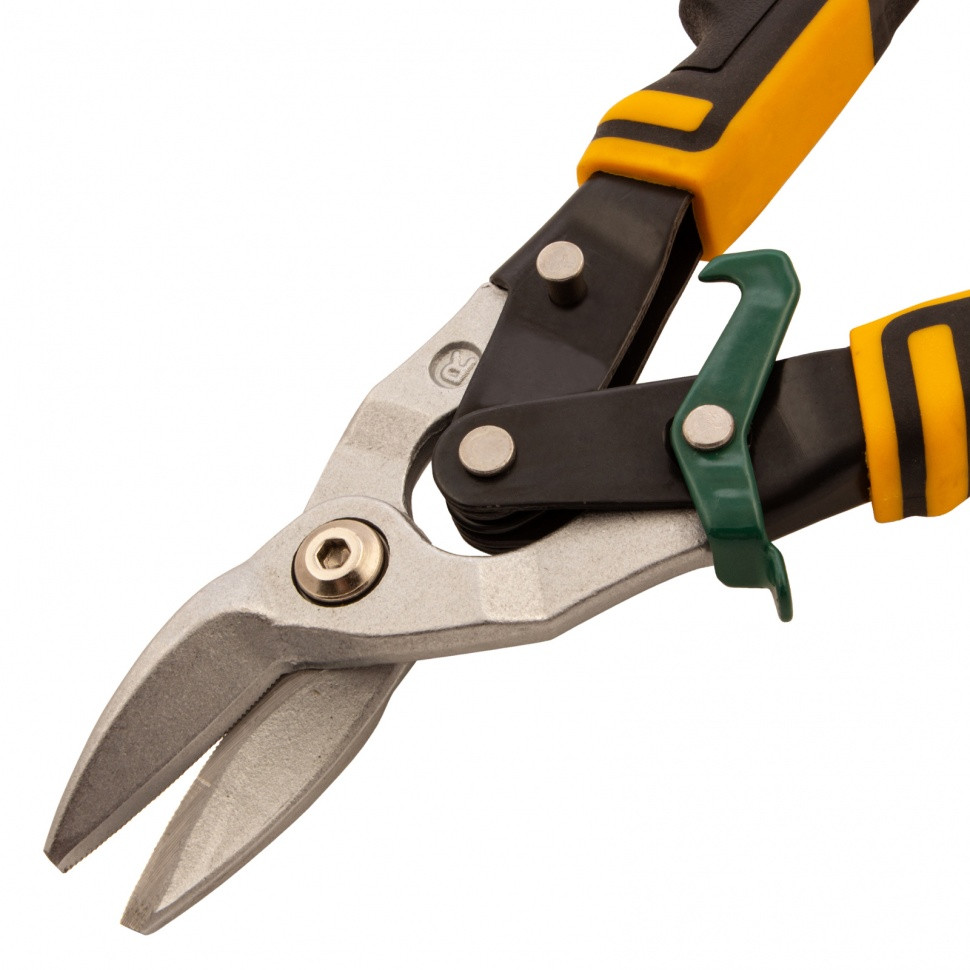 Ножницы по металлу, 270 мм, прямой и правый рез, сталь-СrMo, трехкомпонентные рукоятки Denzel - фото 6 - id-p98261254