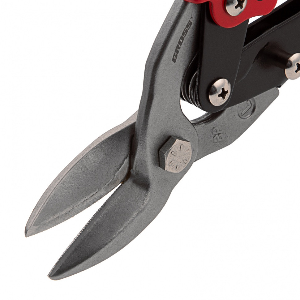 Ножницы по металлу "Piranha", 250 мм, прямой и левый рез, сталь СrMo, двухкомпонентные рукоятки Gross - фото 1 - id-p98261214