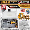 Отвертка T-образная с набором бит 47 шт. INGCO HKSDB0478