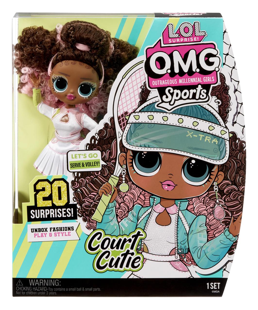 LOL Surprise OMG Sports Fashion Doll Court Cutie с 20 сюрпризами