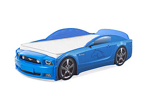 Кровать-машина "Мустанг" PLUS синий с матрасом