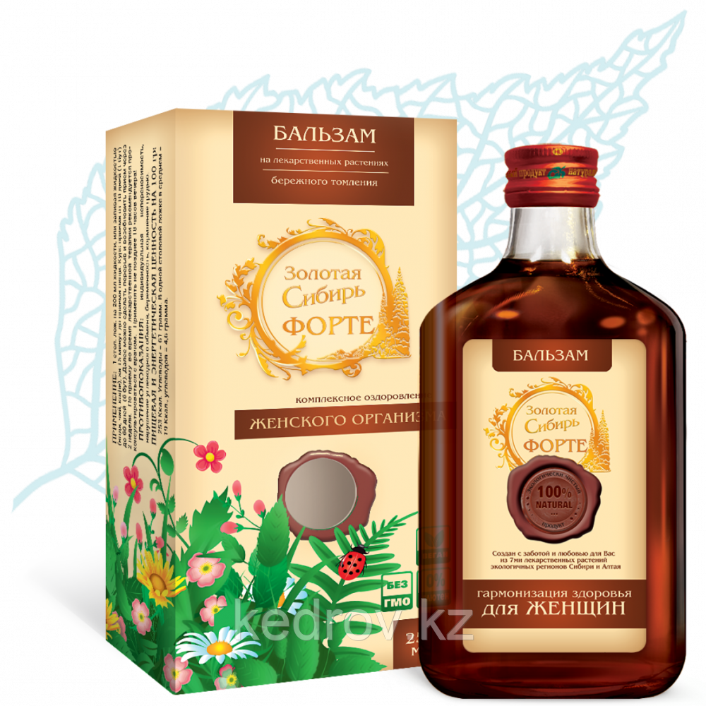 Бальзам Золотая Сибирь " Для Женщин" ФОРТЕ,250 мл., фото 1
