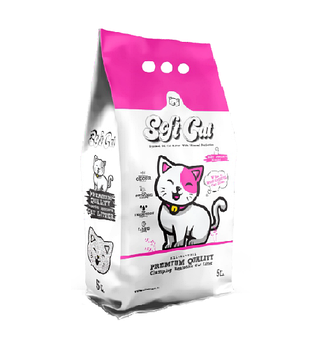 Soft Cat комкующийся наполнитель из белого бентонита с запахом детской присыпки,5л